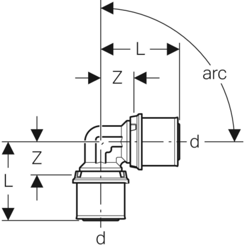 Kolano-GEBERIT-VOLEX-90-d40-618.074.00.1
